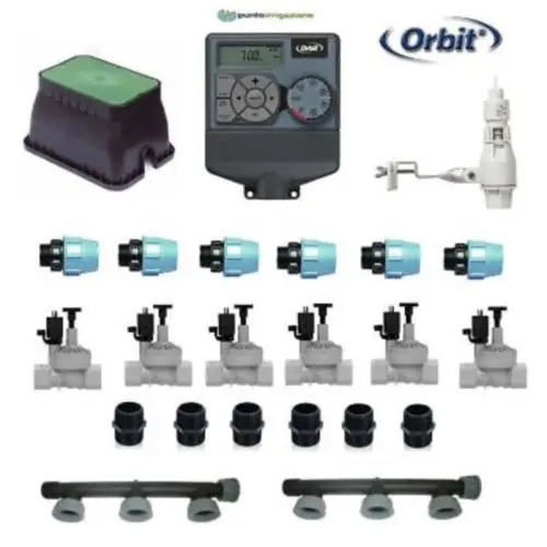kit irrigazione Orbit 6 stazioni zone con centralina programmatore completo