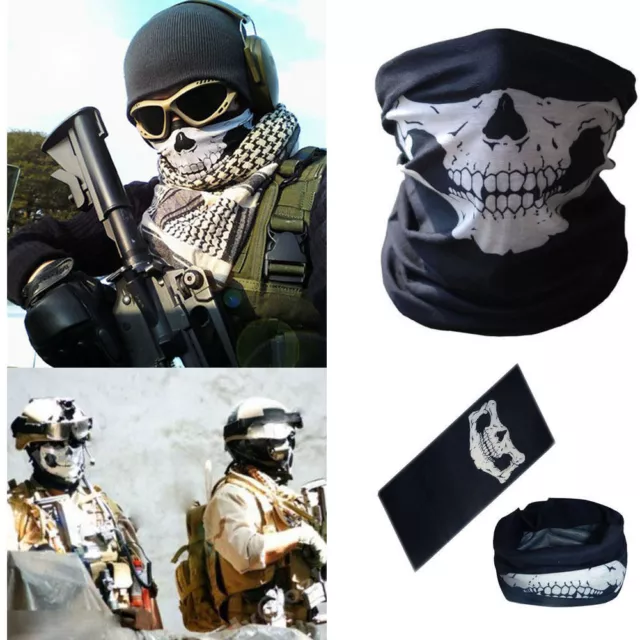 Skull Bandana Bike Motorcycle Helmet Neck Face Mask Paintball Ski Sport Headband