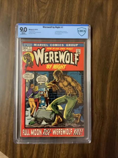 Werewolf By Night #1 Cbcs Graded 9.0 White Pages Near Perfect Copy High Grade