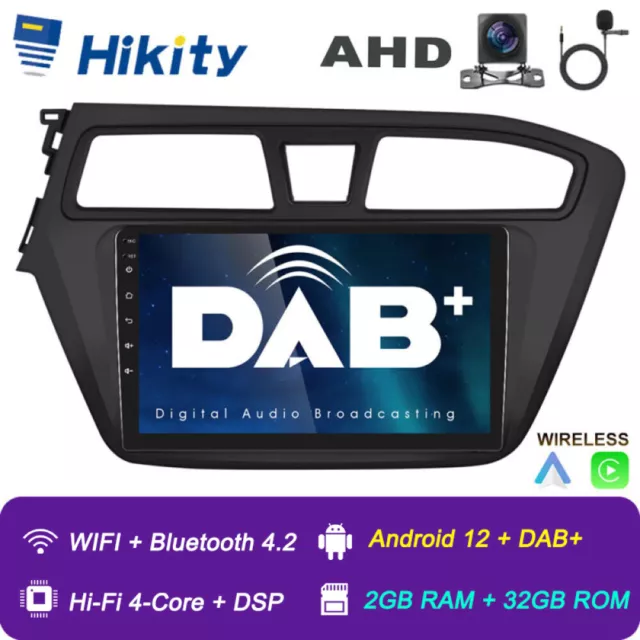 Radio de coche Carplay Android 12 DAB+ para Hyundai i20 GB 2015-2018 GPS Navi DSP 32 GB