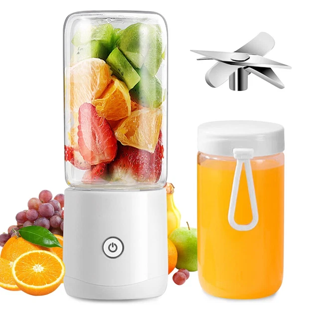 Blender Portable Rechargeable - 14 Oz (400 Ml) - 6 Lames - Pour Smoothies, Glaces, Shakes Protéinés