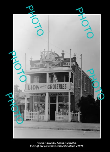 Old Postcard Size Photo North Adelaide South Australia, The Lawson Store 1916