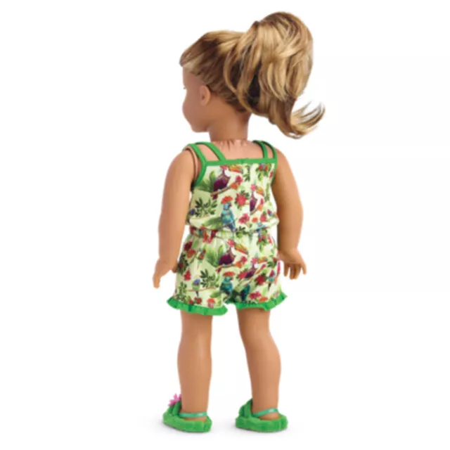 NEW American Girl Lea's Rainforest Dreams Pajamas for 18" Dolls ~Romper Slippers 3
