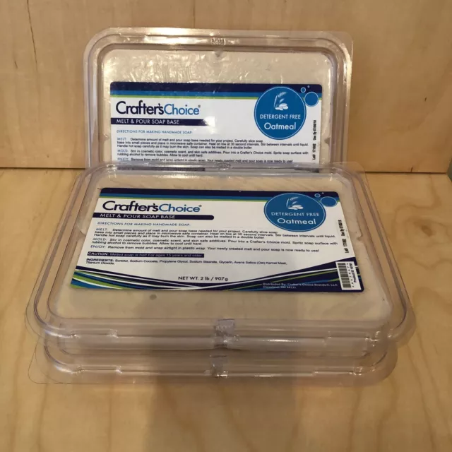 Base de jabón Crafters Choice derretir y verter detergente avena libre ~ paquetes de 3 - 2 lb