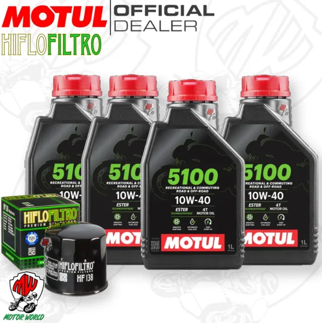 Set Entretien Huile MOTUL 5100 10w40 + Filtre Suzuki 600 Moto Gp 2016