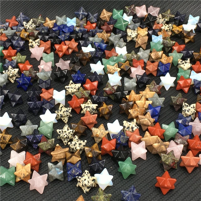 A lot  Natural Mixed mini Merkaba Star Carved Crystal Skull Reiki Healing gift