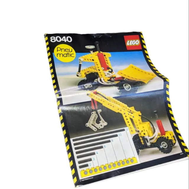 Lego Technic Elevador de Horquilla Neumática Universal 8040 Instrucciones SOLO De Colección Años 80