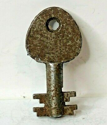 Vintage double Sided Barrel lock Key 38 x 19 3