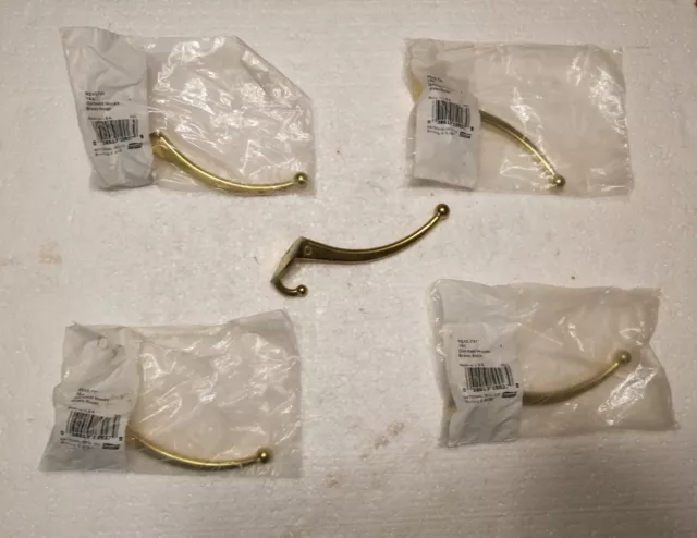 Heavy Duty - Hook Brass Finish - National Hardware Model: N243-741- set of 5