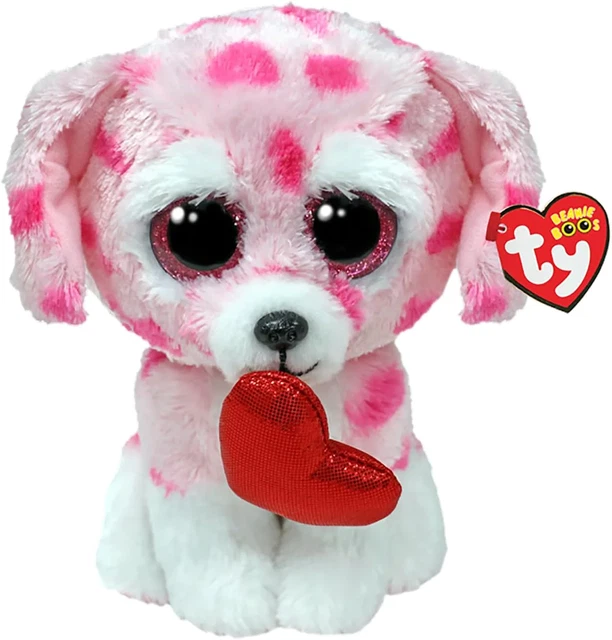 TY BEANIE BOOS Regular Valentines 2024 Rory Pink Dog £7.00 PicClick UK