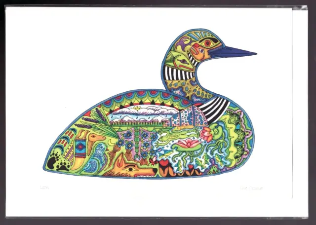 LOON - Doddle by Cherokee artist Sue Coccia - New 6" x 9" Art Card