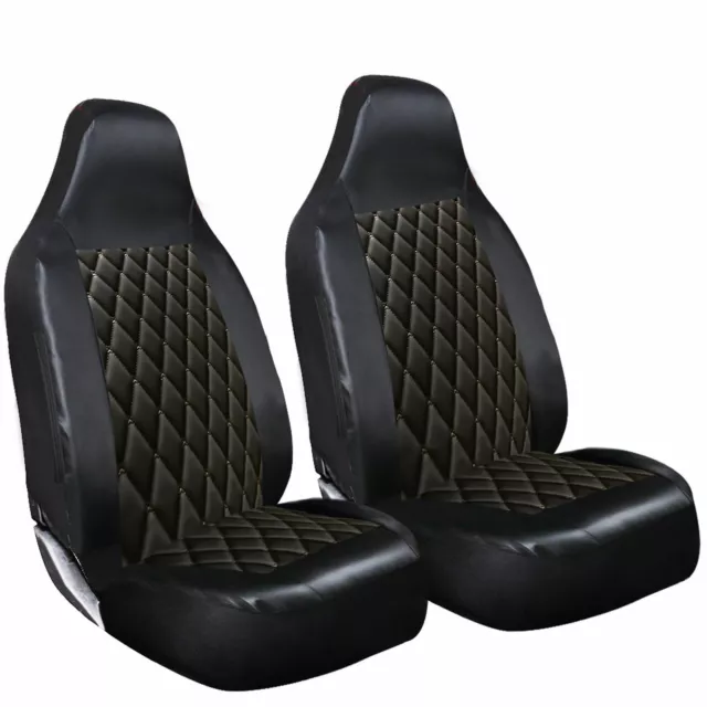 SUZUKI SWIFT SPORT ALL MODELS Leather Black Quilted Diamond Car Seat Covers 1+1