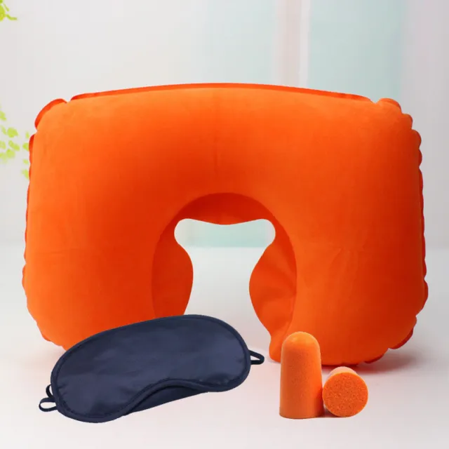 1X Portable Inflatable Flight Pillow Neck U Rest Air Cushion 10