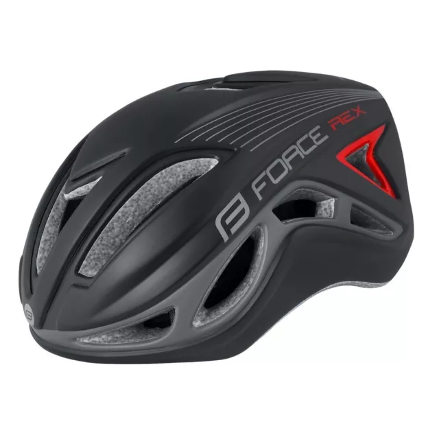 Casco bici da corsa FORCE REX NERO GRIGIO