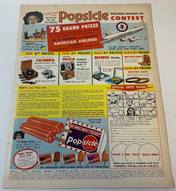 1956 Ghiacciolo Campagna Pubblicitaria Pagina ~ Gariboldi Hayes