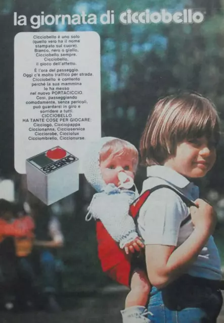 Pubblicità Advertising Werbung Italian Clip 1981 SEBINO CICCIOBELLO PORTACICCIO