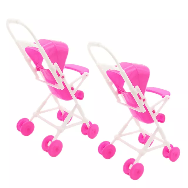 2 Pcs Simulation Doll Stroller Simulated Child Toy Accessories