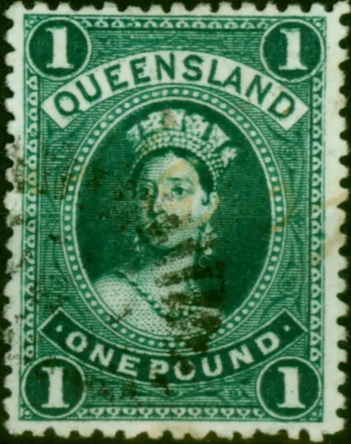 Queensland 1886 Deep Green SG161 Fine Used (2)