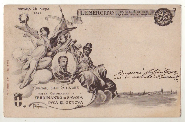 cartoline Novara,onoranze Ferdinando di Savoia............ 28 Aprile 1900