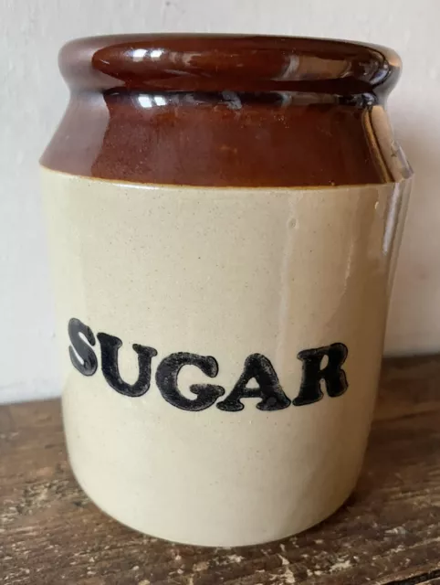 Vintage Pearsons of Chesterfield Brown Sugar Storage Jar Utensils Holder