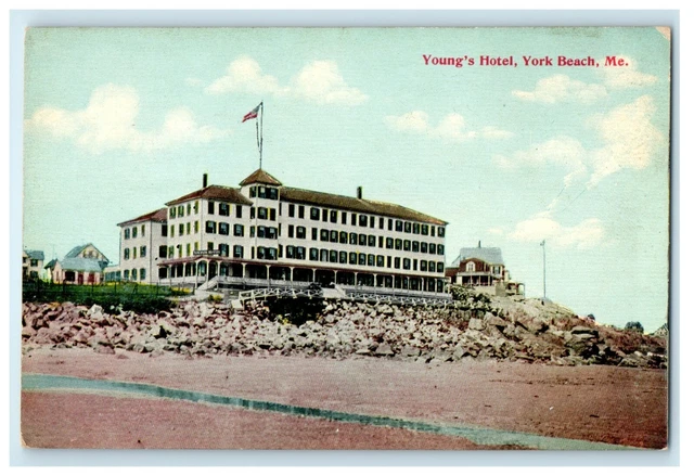 c1910 The View Of Young's Hotel, York Beach Maine ME Antique Postcard