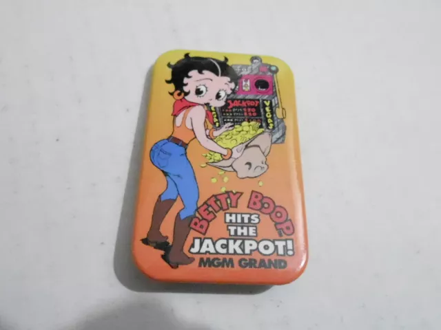 Vintage Promo Pinback Button #113-080 - Betty Boop - Hits The Jackpot