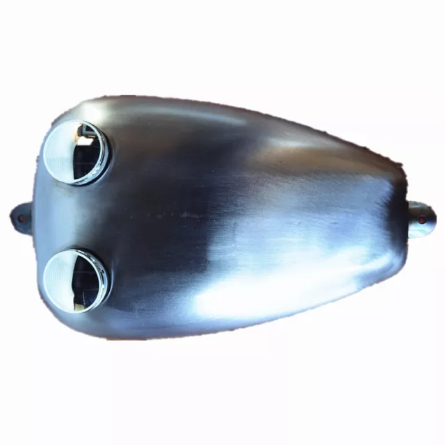 100% Handmade Silvery Motorcycle Petrol Gas Fuel Tank + Oil Cap For All Models
