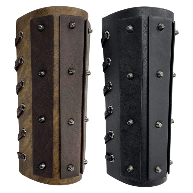 Medieval Arm Guards PU Leather Bracers Renaissance Medieval Cosplay Party