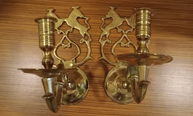 2) VINTAGE VIGINIA Metalcrafters Brass Lion Wall Sonces Tapered Candle  Holders. $200.00 - PicClick