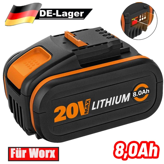 Batteria Worx 20V 5000mAh REACELL - Ricarica Potente Per Tutti Gli Attrezzi Worx Con Display LED - Foto 2