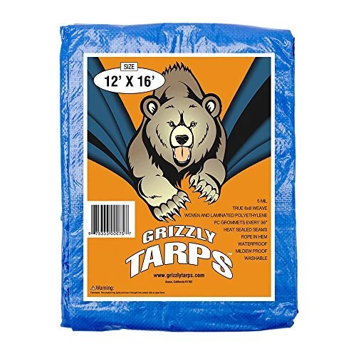B-Air BA-GT-12X16-BL-10 5-mil Waterproof Poly Cover 12x16 Tent Shelter Campin...