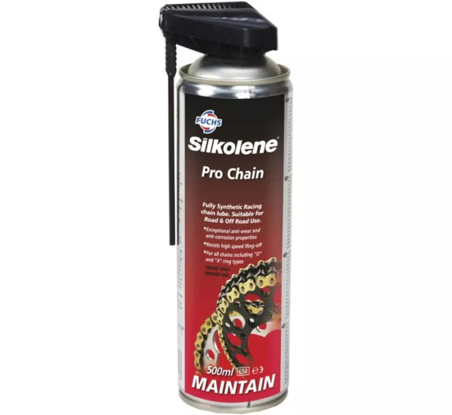SILKOLENE PRO-CHAIN FULL-SYN No-Fling Drive Chain Lube Protectant 500ml Spray