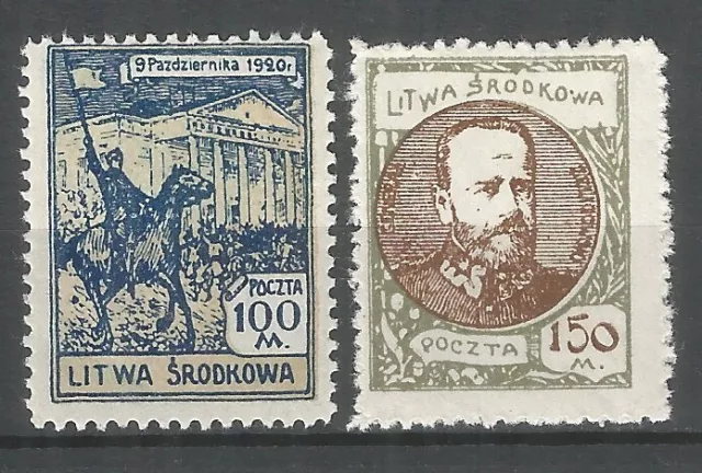 Central Lithuania 1921 mint stamps set  horses