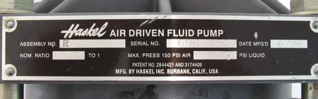 Refurbished Haskel Hf-225 Air Driven Pump Hf225 3
