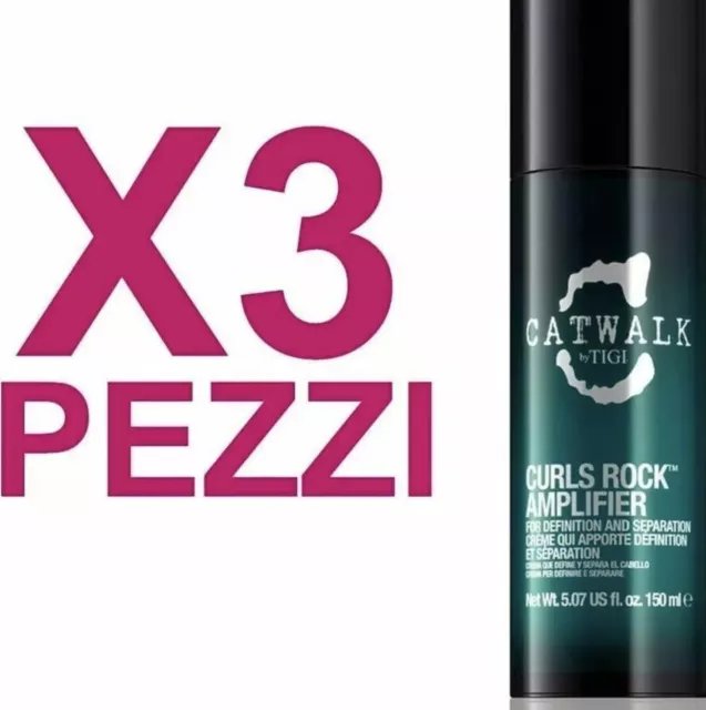 Tigi Catwalk Curls Rock Amplifier Crema Definizione Ricci Kit 3 Pezzi x 150ml