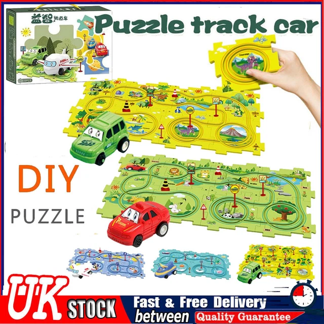 DIY Assembling Electric Trolley,Children's Educational Puzzle Track Car PlaySet~