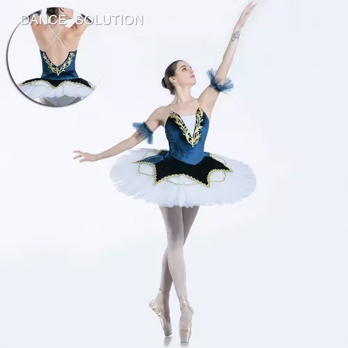 Dark Blue Professional Ballet Dance Tutu with Tulle Arm Bands  Pancake Tutus