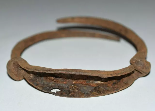 Antique African Chamba / Yoruba Tribe Hand Forged Iron Bracelet Currency Nigeria