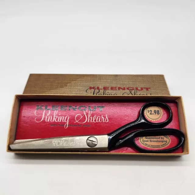 Vintage Kleencut Pinking Shears Scissors No 180 With Original Box DIY