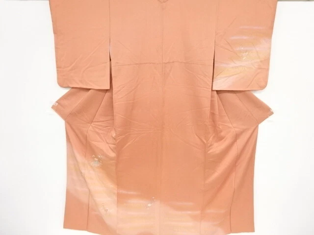 46291# Japanese Kimono / Antique Kimono / Embroidery / Floral Plants