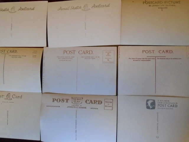 9 early vintage cards, RYE,FOLKSTONE,WEYMOUTH,WIMBLEDON PARK,TUNBRIDGE WELLS,PER