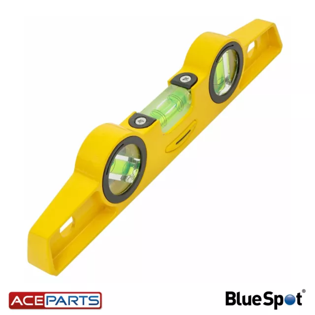 BlueSpot Magnetic Boat Metal Spirit Level Scaffolder Tool 3 Vial 250mm 10"