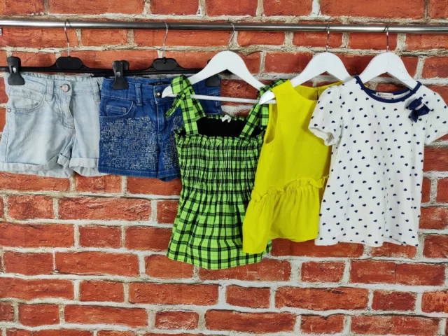 GIRLS BUNDLE AGE 5-6 YEARS NEXT ZARA etc DENIM SHORTS TOP T-SHIRT SUMMER 116CM