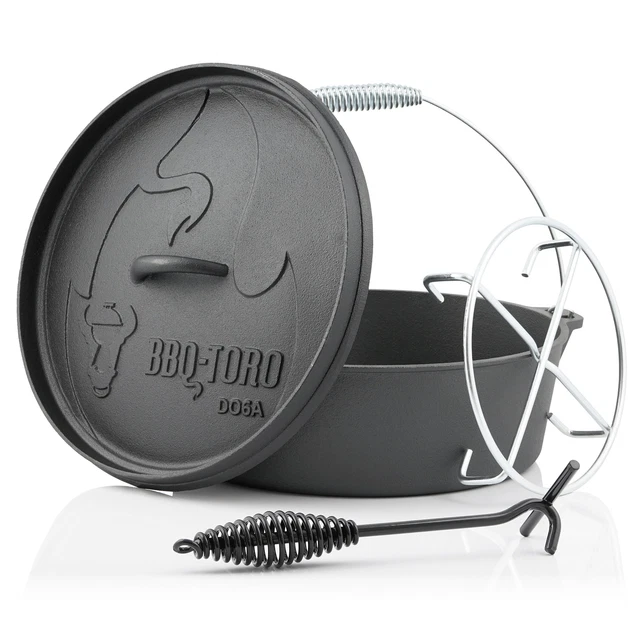 BBQ-Toro Dutch Oven DO6AX, 5,5 L Alpha Gusseisen Kochtopf, Gusstopf *B-Ware* 2