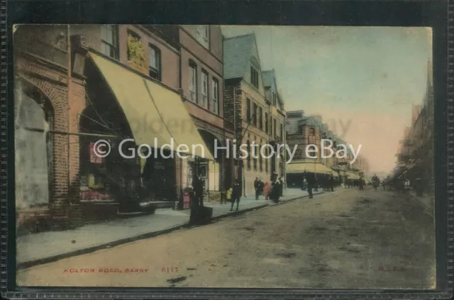 Vintage Holton Road Barry Shops Horse Cart Bicycle Postcard Posted