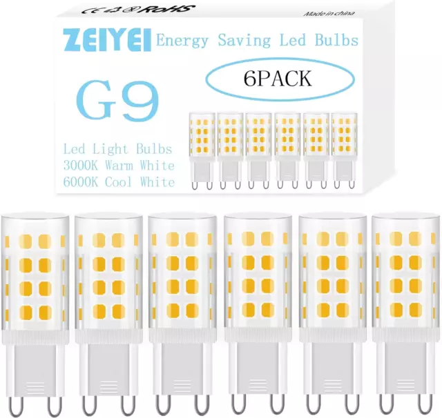 ZEIYEI G9 LED Bulbs, 5W, Warm White 3000K, 450LM, Equivalent to 40W Halogen, for