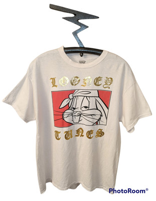 UNIQUE LOONEY TUNES Thug Gangster Bugs Bunny Gold Lettering Shirt Size XL Mens $13.00 - PicClick