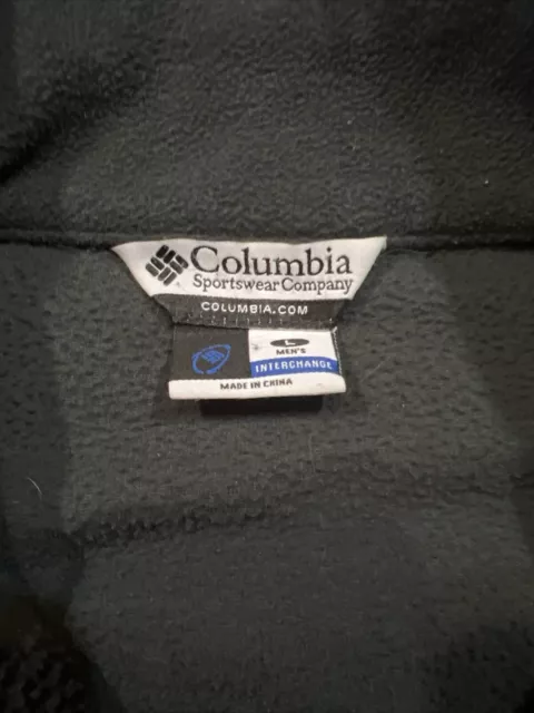 COLUMBIA INTERCHANGE FLEECE Jacket Mens Full Zip Up Black Size Large ...
