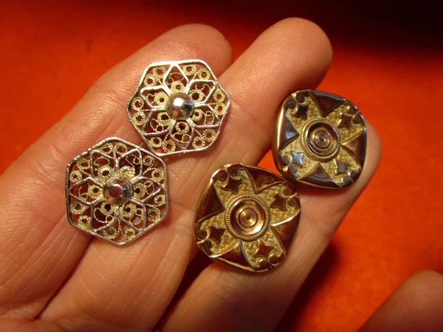 Ancienne Paire De Boutons De Manchette Vintage - Modèle 95-32 - Occasion
