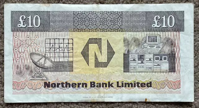 Northern Bank Limited / Ireland: £10 Pounds banknote Fine condition. 24.08.1988. 2